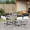 Image de vidaXL Ensemble à manger de jardin avec coussins 9 pcs blanc textilène, ensemble à manger d'extérieur, meuble à manger de 3295108