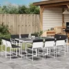 Image de vidaXL Ensemble à manger de jardin avec coussins 11pcs blanc textilène, ensemble à manger d'extérieur, meuble à manger de 3295109