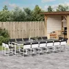Image de vidaXL Ensemble à manger de jardin avec coussins 17pcs blanc textilène, ensemble à manger d'extérieur, meuble à manger 3295112
