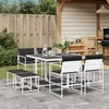 Image de vidaXL Ensemble à manger de jardin avec coussins 9 pcs blanc textilène, ensemble à manger d'extérieur, meuble à manger de 3295113