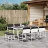 Image de vidaXL Ensemble à manger de jardin avec coussins 11pcs blanc textilène, ensemble à manger d'extérieur, meuble à manger de 3295114