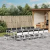 Image de vidaXL Ensemble à manger de jardin avec coussins 17pcs blanc textilène, ensemble à manger d'extérieur, meuble à manger 3295117