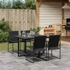 Image de vidaXL Ensemble à manger de jardin 5 pcs noir textilène, ensemble à manger d'extérieur, meuble à manger de jardin, table et 3295118