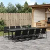 Image de vidaXL Ensemble à manger de jardin 11 pcs noir textilène, ensemble à manger d'extérieur, meuble à manger de jardin 3295121