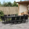 Image de vidaXL Ensemble à manger de jardin 13 pcs noir textilène, ensemble à manger d'extérieur, meuble à manger de jardin 3295125