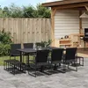 Image de vidaXL Ensemble à manger de jardin 11 pcs noir textilène, ensemble à manger d'extérieur, meuble à manger de jardin, table et 3295129