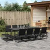 Image de vidaXL Ensemble à manger de jardin 13 pcs noir textilène, ensemble à manger d'extérieur, meuble à manger de jardin 3295130
