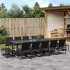 Image de vidaXL Ensemble à manger de jardin 15 pcs noir textilène, ensemble à manger d'extérieur, meuble à manger de jardin 3295131