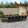 Image de vidaXL Ensemble à manger de jardin 17 pcs noir textilène, ensemble à manger d'extérieur, meuble à manger de jardin 3295132