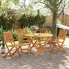Image de vidaXL Ensemble à manger de jardin pliable 5 pcs bois massif d’acacia, ensemble de salle à manger d'extérieur, meuble de 3295248