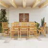 Image de vidaXL Ensemble à manger de jardin 9 pcs bois d'acacia solide, ensemble de salle à manger d'extérieur, meuble de salle à 3295259