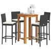 Image de Salon de jardin vidaxl bois rotin 5 pieces 60 x 60 x 105 cm