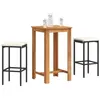 Image de Salon de jardin Vidaxl noir 3 pieces rotin 60.0 x 60 x 105 cm