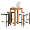 Image de Salon de jardin Vidaxl rotin marron 5 pieces 60.0 x 60 x 105