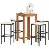 Image de Salon de jardin Vidaxl rotin 5 pieces noir 60.0 x 60 x 105 cm