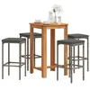 Image de Salon de jardin Vidaxl 5 pieces gris rotin 60.0 x 60 x 105 cm