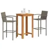 Image de Salon de jardin vidaxl bois resine tressee 3 pieces 60 x 60 x 105 cm