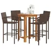 Image de Vidaxl Salon de jardin Pack de 5 pièces résine tressée bois 6 personnes