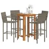 Image de Salon de jardin vidaxl gris 5 pieces resine tressee 60 x 60 x 105 cm