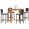 Image de Salon de jardin vidaxl rotin 5 pieces noir 120 x 60 x 105 cm
