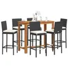 Image de Salon de jardin vidaxl rotin bois 7 pieces 120 x 60 x 105 cm 6 personnes