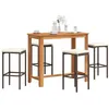 Image de Salon de jardin vidaxl bois rotin 5 pieces 120 x 60 x 105 cm