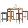 Image de Salon de jardin vidaxl gris rotin 5 pieces 120 x 60 x 105 cm