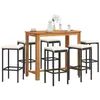 Image de Salon de jardin vidaxl rotin 7 pieces noir 120 x 60 x 105 cm