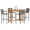 Image de Salon de jardin vidaxl bois 5 pieces rotin 120 x 60 x 105 cm