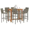 Image de Salon de jardin vidaxl 7 pieces rotin bois 120 x 60 x 105 cm
