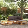 Image de Salon de jardin modulable Vidaxl bois massif marron 4 pieces x 65 x 65 3 personnes