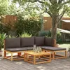Image de Salon de jardin modulable Vidaxl bois massif marron 5 pieces x 65 x 65 4 personnes