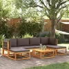 Image de Salon de jardin modulable GENERIQUE 7 pieces 6 personnes bois massif 65 x 65 cm gris