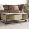 Image de vidaXL Table basse chêne sonoma 100x57x35cm bois d'ingénierie et métal, table d'appoint, table de salon, table latérale, 848760