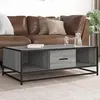 Image de vidaXL Table basse sonoma gris 100x57x35 cm bois d'ingénierie et métal, table d'appoint, table de salon, table latérale, 848762