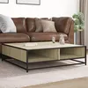 Image de vidaXL Table basse chêne sonoma 100x100x30 cm bois d'ingénierie/métal, table d'appoint, table de salon, table latérale, bout 848775