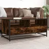 Image de vidaXL Table basse chêne fumé 100x50x45 cm bois d'ingénierie et métal 848786