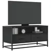 Image de vidaXL Meuble TV noir 80x34,5x40 cm bois d'ingénierie et métal, banc TV, meuble hifi, centre de divertissement, buffet TV, 848809