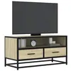Image de vidaXL Meuble TV chêne sonoma 80x34,5x40 cm bois d'ingénierie et métal, banc TV, meuble hifi, centre de divertissement, 848810
