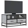 Image de vidaXL Meuble TV sonoma gris 80x34,5x40 cm bois d'ingénierie et métal, banc TV, meuble hifi, centre de divertissement, 848812