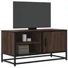 Image de vidaXL Meuble TV chêne marron 80x34,5x40 cm bois d'ingénierie et métal, banc TV, meuble hifi, centre de divertissement, 848823