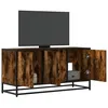 Image de vidaXL Meuble TV chêne fumé 100x35x50 cm bois d'ingénierie et métal, banc TV, meuble hifi, centre de divertissement, buffet 848831