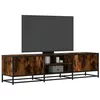 Image de vidaXL Meuble TV chêne fumé 160x35x41 cm bois d'ingénierie et métal, banc TV, meuble hifi, centre de divertissement, buffet 848846