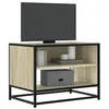 Image de vidaXL Meuble TV chêne sonoma 61x40x46 cm bois d'ingénierie et métal, banc TV, meuble hifi, centre de divertissement, buffet 848880