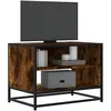 Image de Meuble TV chêne fumé 61x40x46 cm bois d ingénierie et métal