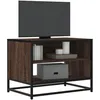 Image de Meuble TV chêne marron 61x40x46 cm bois d ingénierie et métal