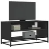 Image de vidaXL Meuble TV noir 91x40x46 cm bois d'ingénierie et métal, banc TV, meuble hifi, centre de divertissement, buffet TV, 848884