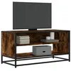 Image de vidaXL Meuble TV chêne fumé 91x40x46 cm bois d'ingénierie et métal, banc TV, meuble hifi, centre de divertissement, buffet 848886