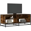 Image de vidaXL Meuble TV chêne fumé 120,5x40x46 cm bois d'ingénierie et métal, banc TV, meuble hifi, centre de divertissement, 848891