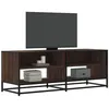 Image de vidaXL Meuble TV chêne marron 120,5x40x46cm bois d'ingénierie et métal, banc TV, meuble hifi, centre de divertissement, 848893